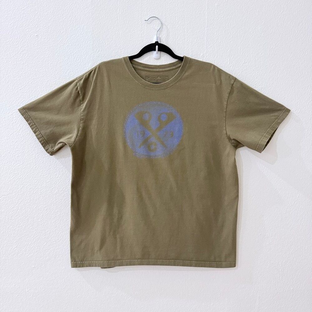 Patagonia Men Size XL Heavyweight Organic Cotton Army Green 1973 Graphic T Shirt